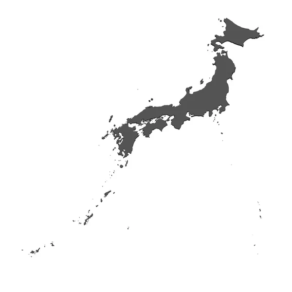 Карта Японии - изолированная — стоковое фото