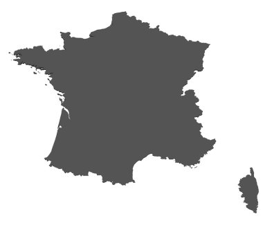 Map of France - isolated clipart