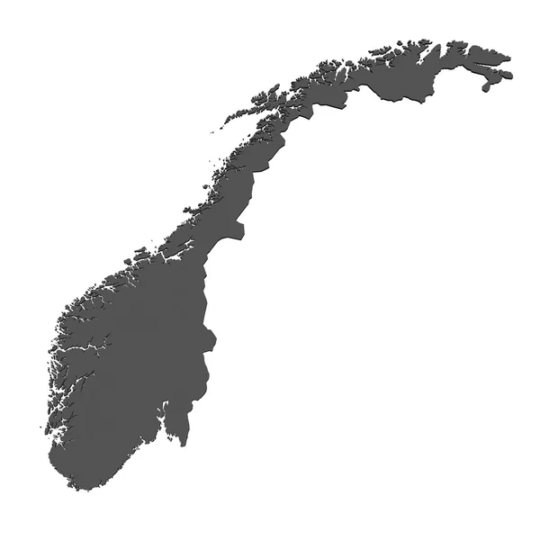 Карта Норвегии - изолированная — стоковое фото