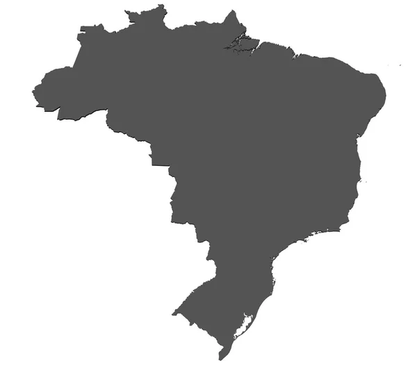 Карта Бразилии - изолированная — стоковое фото