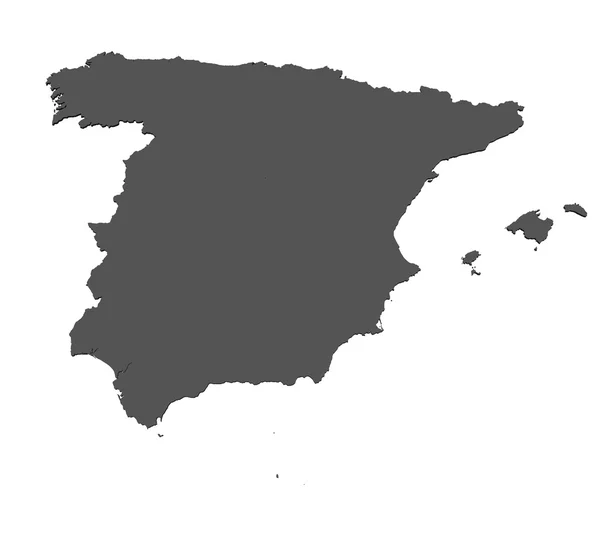 Karte von Spanien - isoliert — Stockfoto