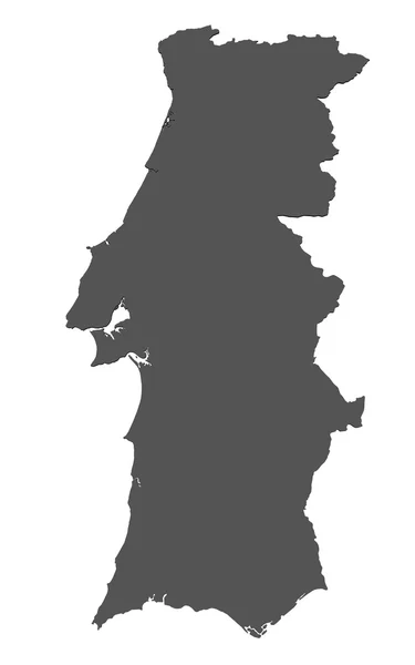 Карта Португалии - изолированная — стоковое фото