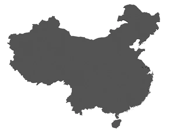 Mapa Chin - na białym tle — Zdjęcie stockowe