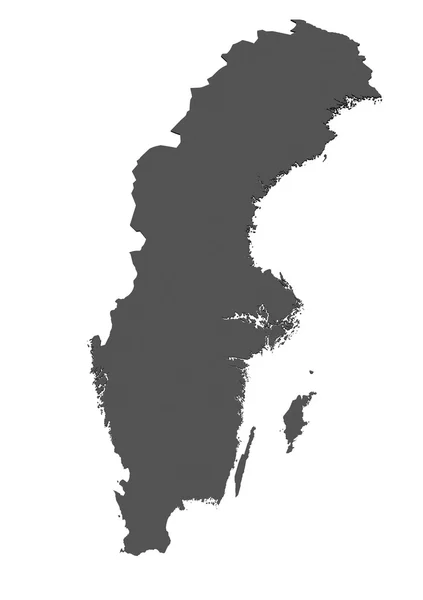 Карта Швеции - изолированная — стоковое фото