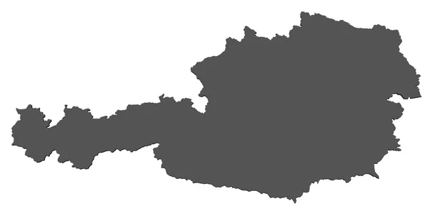 Χάρτης της Αυστρίας - απομονωθεί — Φωτογραφία Αρχείου