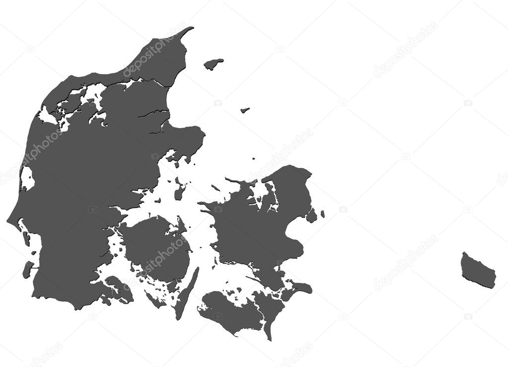 Map of Denmark - isolated