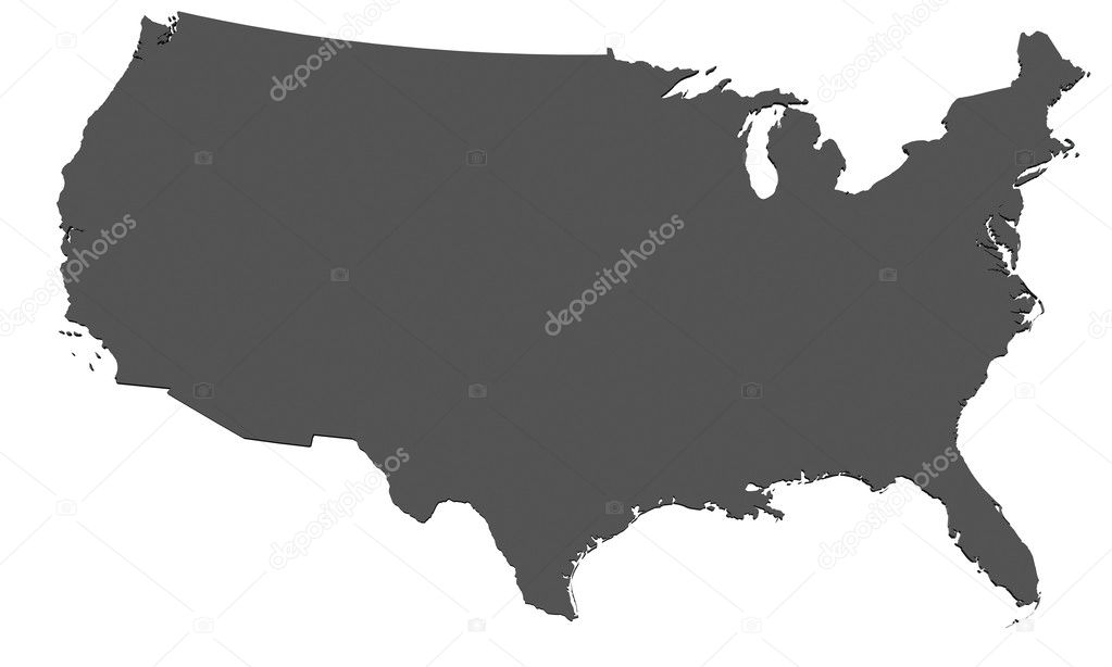 Map of USA - isolated