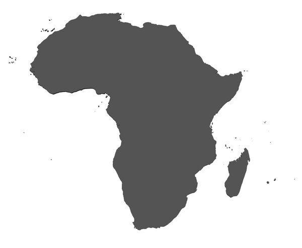 Rendered map of africa as a cut out