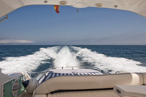 stock image View from back of power boat