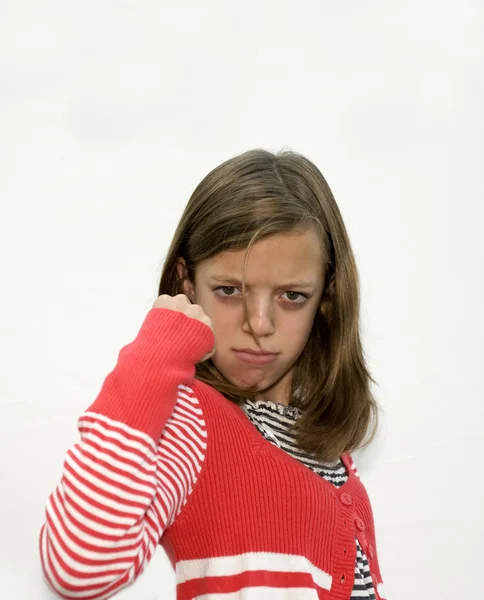 stock image Young Girl in aggressive pose