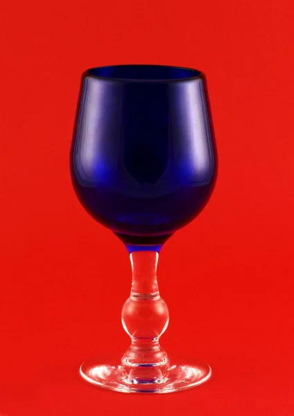 Blue Glass Wine Goblet — Stock Photo, Image