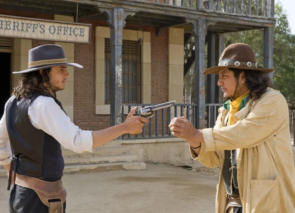 stock image Closeup of Sheriff Arresting Bandit