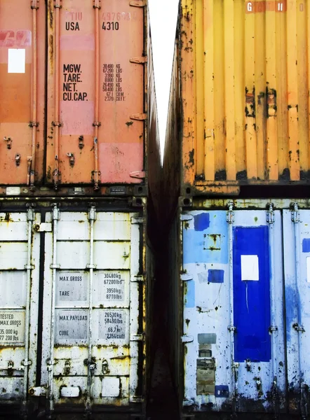 Detail of stacked containers — Stock Photo, Image