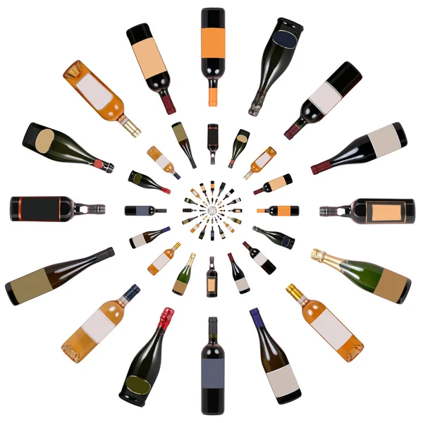 Wine bottles composition — Stock Photo, Image