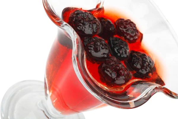 黑莓饮料的玻璃 — 图库照片