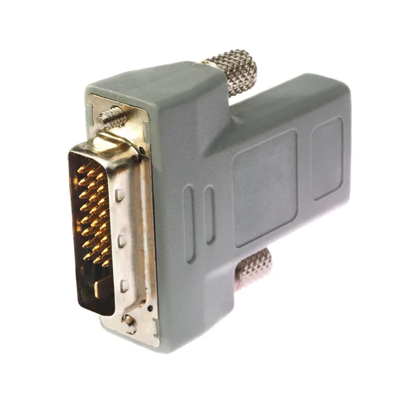 Conector HDMI-DVI isolado — Fotografia de Stock