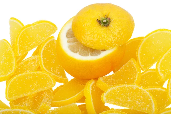 레몬과 과일 젤리 — 스톡 사진