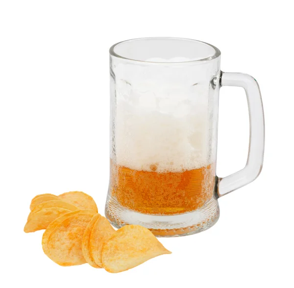 Beer and Chips — Stock Photo, Image