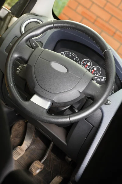 Leather steering — Stock Photo, Image