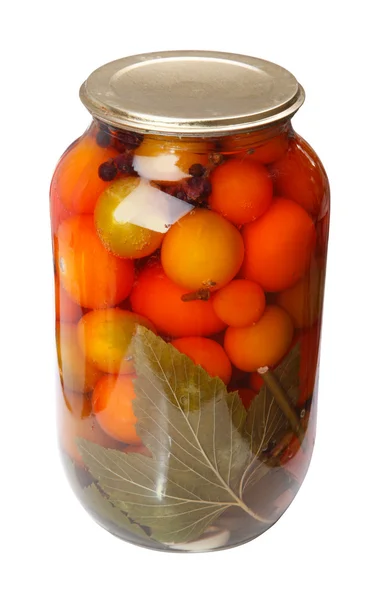 在玻璃罐子里的西红柿 — 图库照片