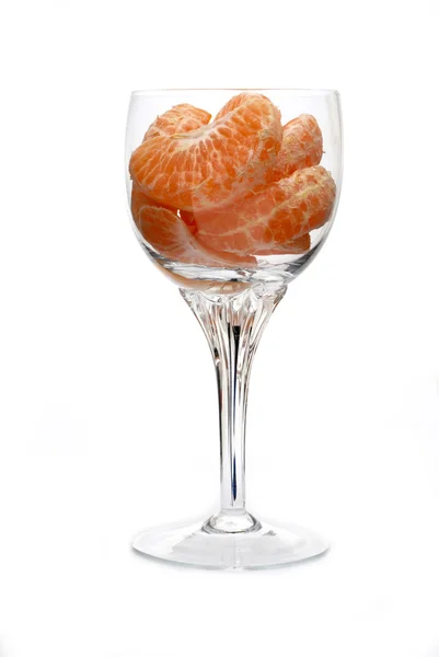 Orange im Weinglas — Stockfoto