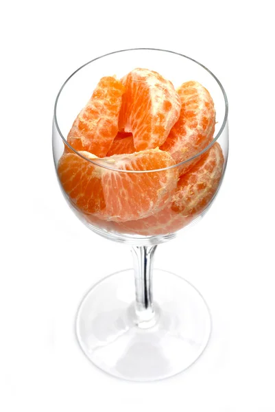 Orange i glas vin — Stockfoto