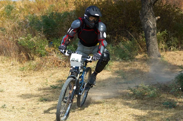 Mountain biker on race — Stock Photo, Image