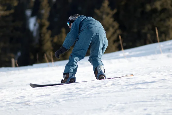 Snowboarder on race — Stock Photo, Image