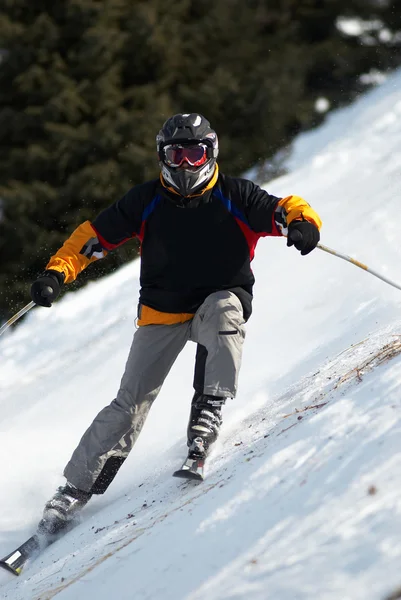 滑雪下坡 免版税图库图片