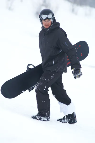 Snowboarder em defesa — Fotografia de Stock