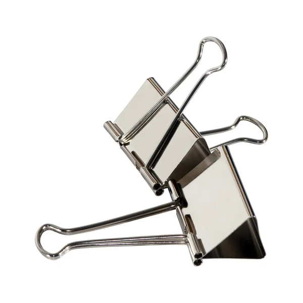 Pair steel clip isolated — Stockfoto