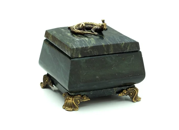 Зелений камінь маленька коробка — стокове фото