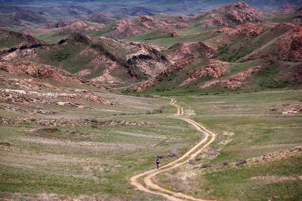 Estrada rural velha na montanha do deserto — Fotografia de Stock
