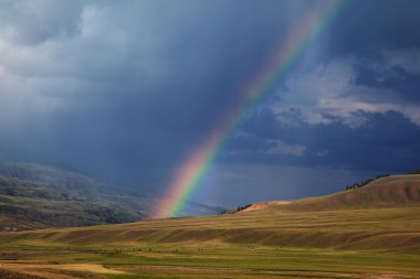 Rainbow after storm clipart
