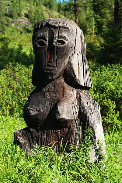 Oude houten idool — Stockfoto
