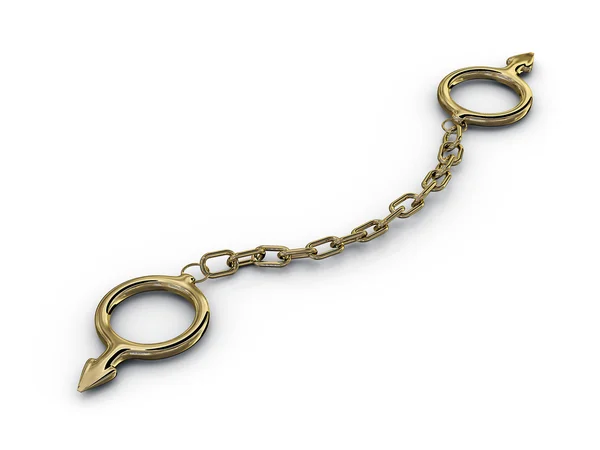 Símbolo femenino masculino con una cadena — Foto de Stock