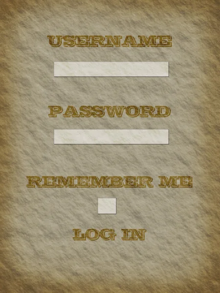 Ancient paper with member login — Stock Photo, Image