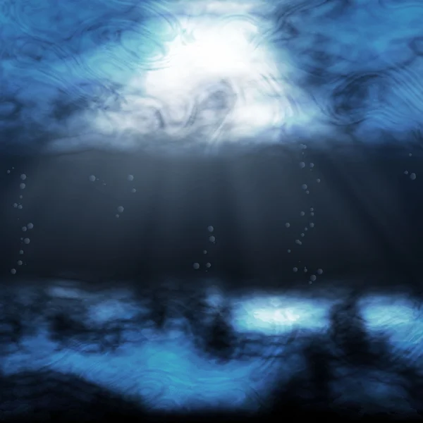 Підводна сцена з сонячними променями — стокове фото