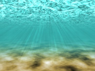 Underwater scene with sun rays clipart