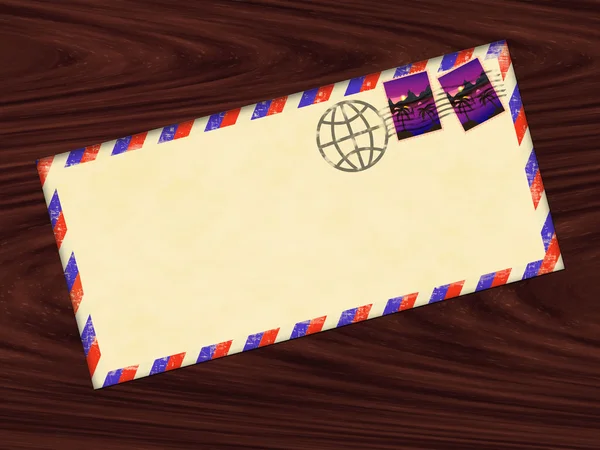 Envelope com selos e carimbos — Fotografia de Stock