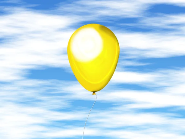 Sarı balon gökyüzüne karşı — Stok fotoğraf