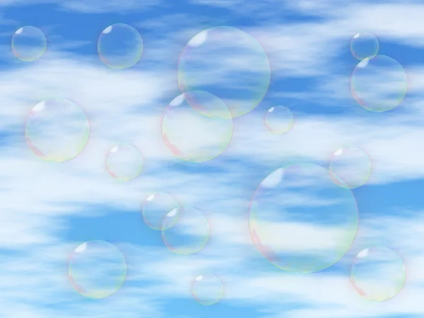 stock image Soap-bubbles on the blue sky