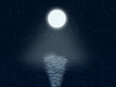 Moonlit night with stars clipart