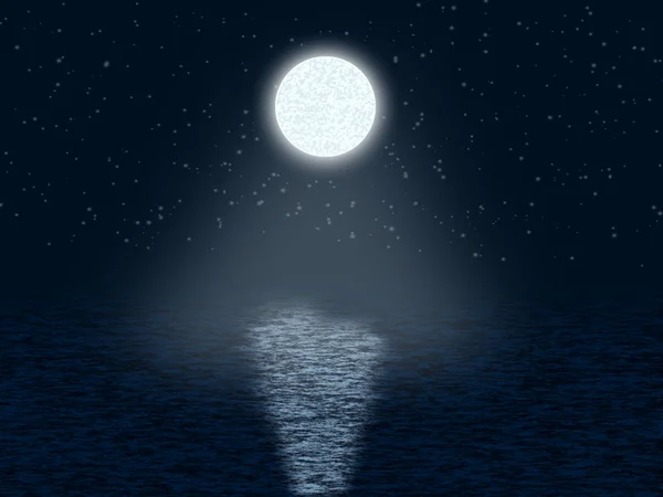 Moonlit nacht met sterren — Stockfoto