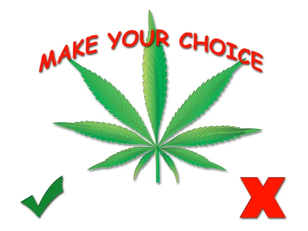 Hoja de cannabis. Haga su elección —  Fotos de Stock