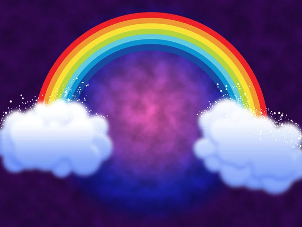 Arcobaleno con nuvole — Foto Stock