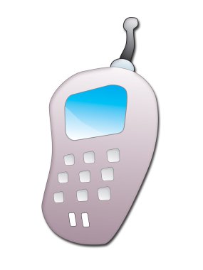 Beyaz arkaplanda cep telefonu