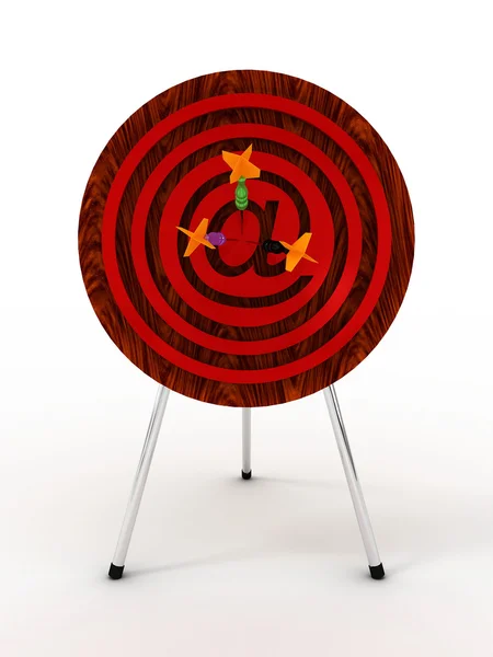 Dartboard "at" with dart. 3D — Stock Photo, Image