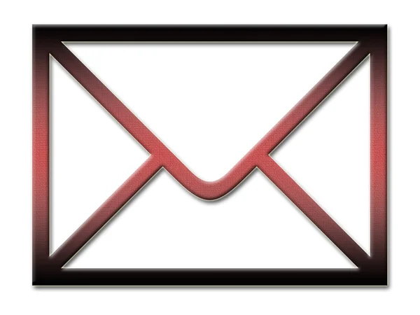 Ícone envelope vermelho isolado no fundo branco — Fotografia de Stock