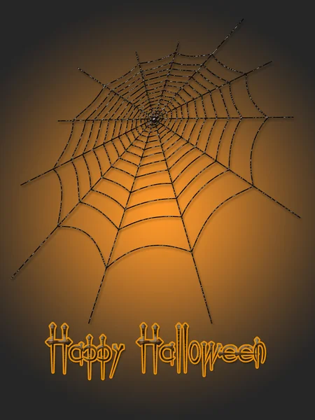 Bild auf halloween. Spinnennetz auf farbigem Hintergrund — Stockfoto